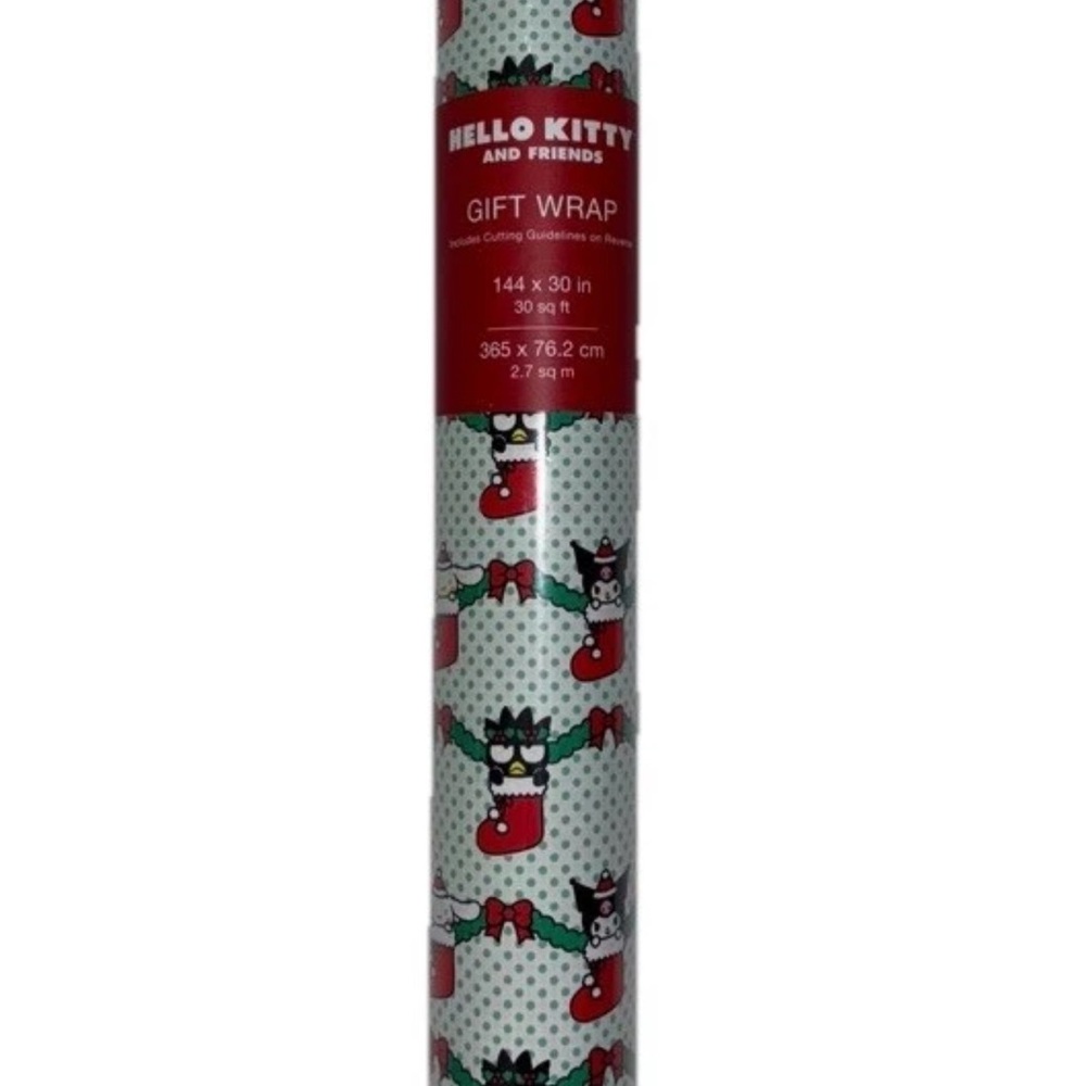 Sanrio Hello Kitty And Friend Premium Rare Christmas Green Wrapping Paper 30sqFt